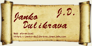 Janko Dulikrava vizit kartica
